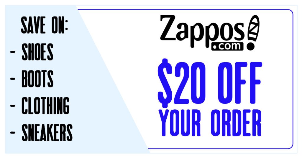 Zappos $20 Off Banner