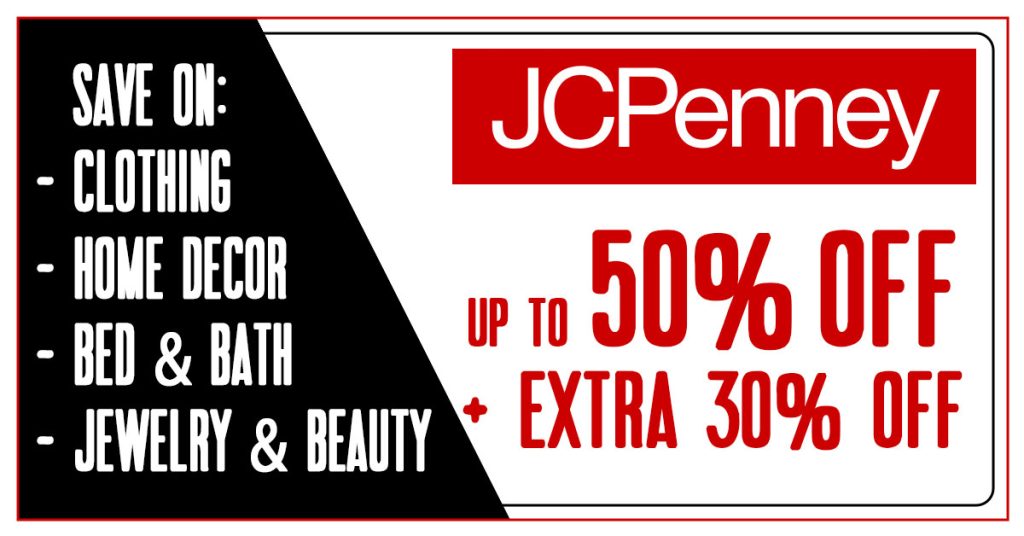 JCPenney 50% Off + 30% Off Coupon