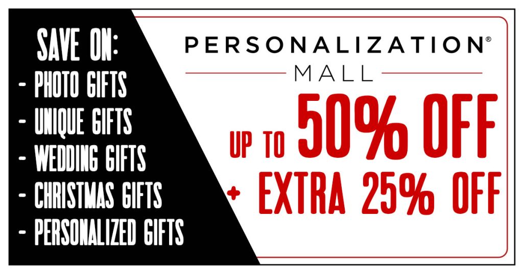 Personalization Mall 50% Off + 25% Off Coupon