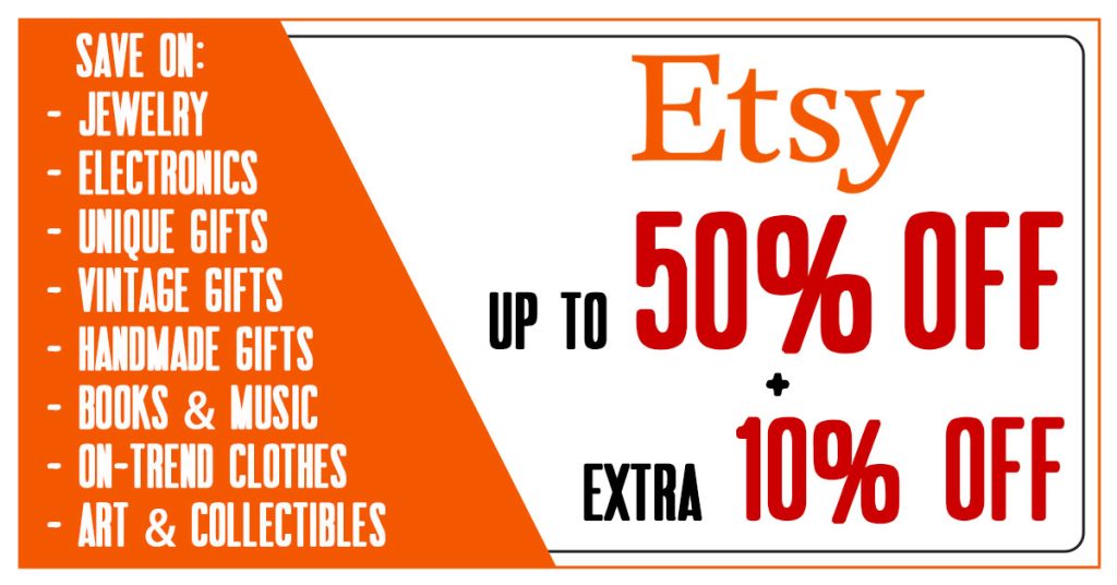 Etsy 50% Off + 10%Off Coupon