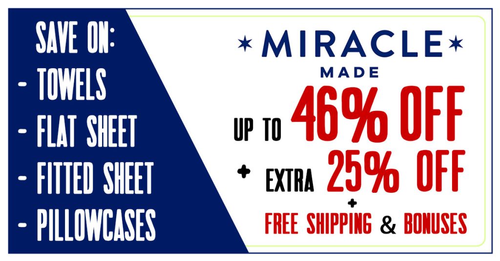 Miracle Sheets 46% Off + 25% Off Coupon