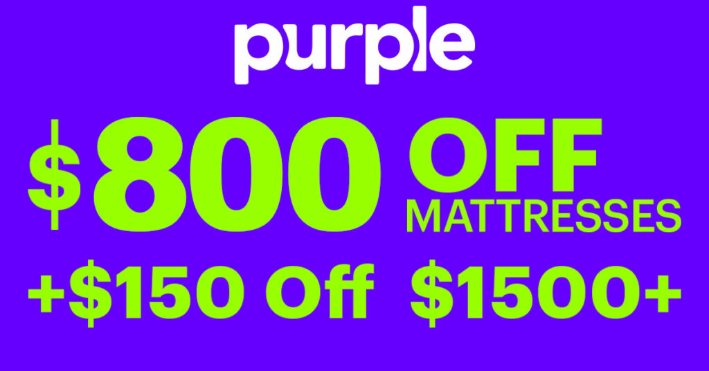 Purple $800 Off + $150 Off Coupon