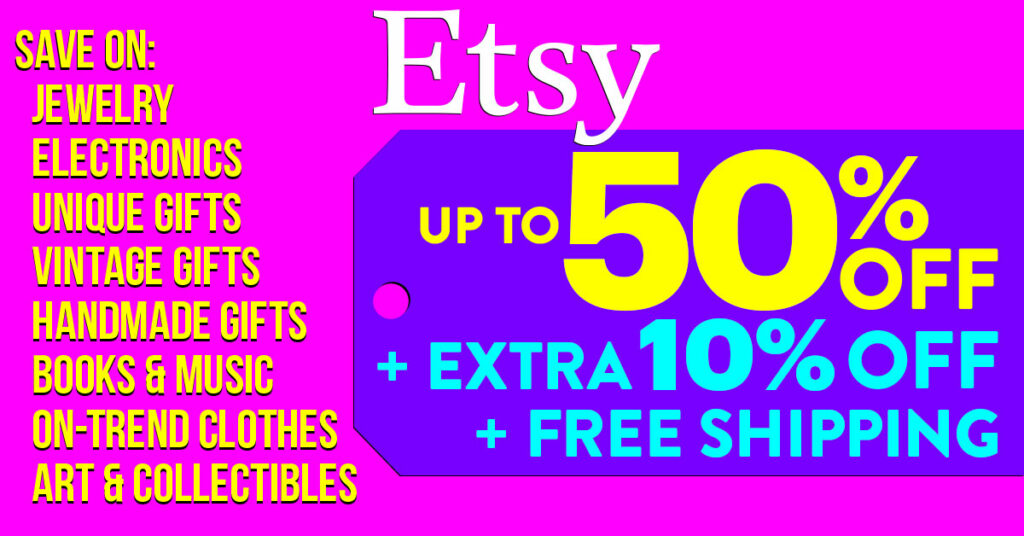 Etsy 50% Off + Extra 10% Off Coupon