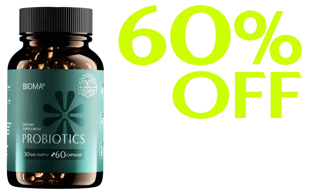 BIOMA Probiotics 60% Off + 15% Off discount offer