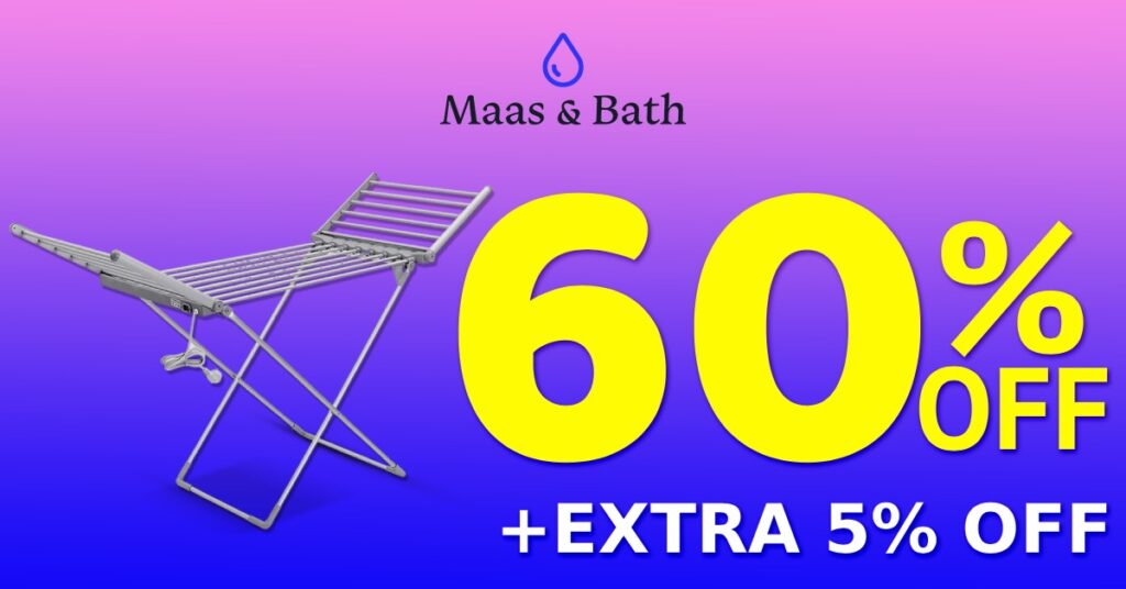 Maas & Bath Heated Drying Rack 60% Off